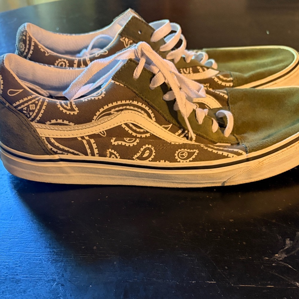 Vans Olive Green Bandana Old Skool Sneakers